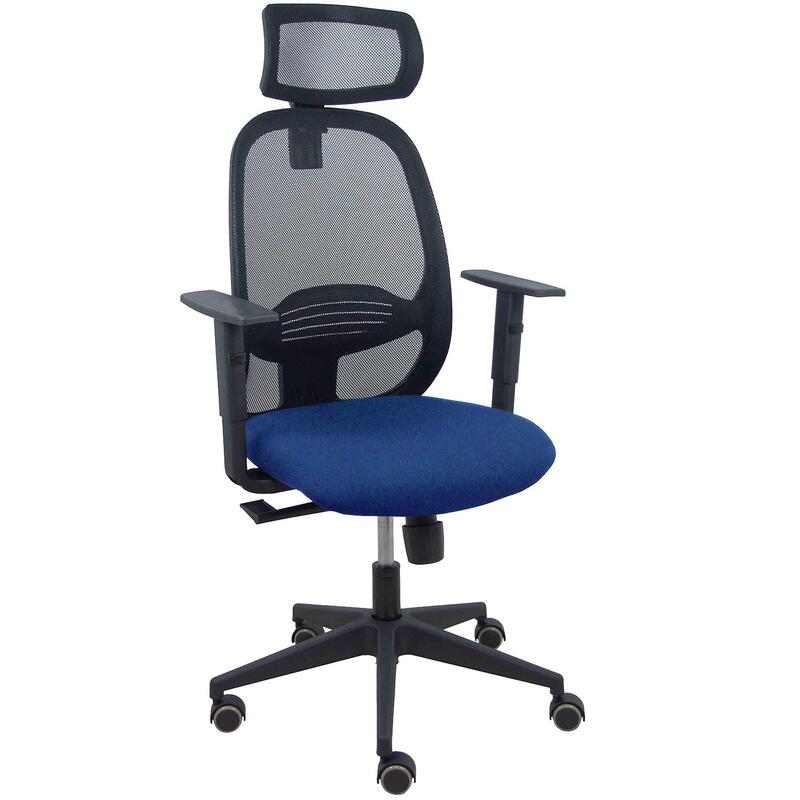 Piqueras Y Crespo Silla Cilanco Negra Malla Negra Asiento Bali Azul Marino Brazo Regulable Cabecero Regulable