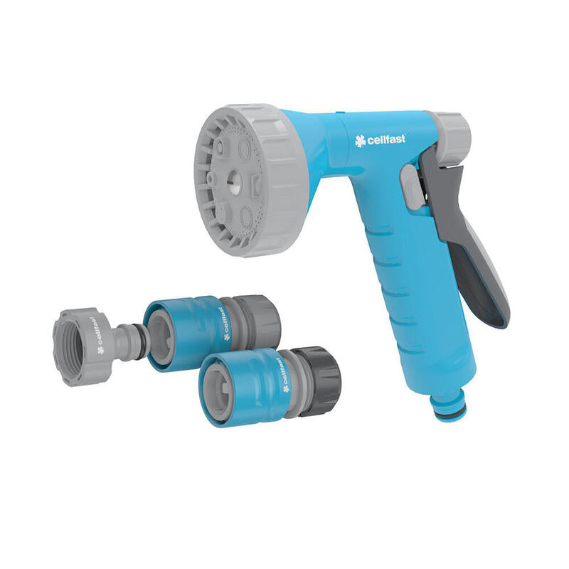 Pistola De Riego Y Conectores Rain Cellpro ½ Pulg - 5/8 Pulg 6 Bar, 6 Funciones, Blister
