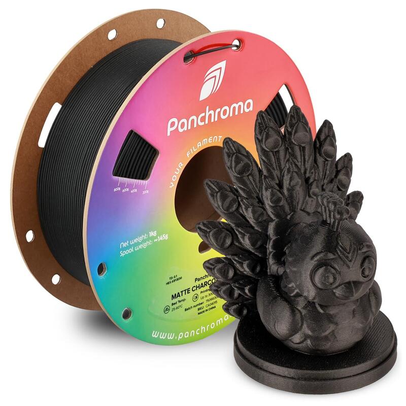 Pla Matte 1,75mm Charcoal Negro 1kg