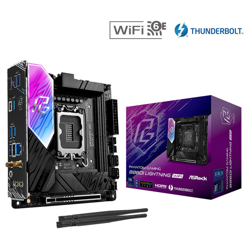 Placa Base Asrock B860i Lightning Wifi 1851 Mitx Hdmi Usb-C Ddr5 90-Mxbrz-A0uayz