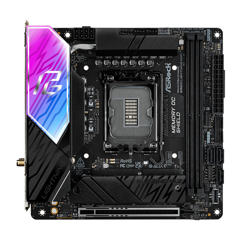 Placa Base Asrock B860i Lightning Wifi 1851 Mitx Hdmi Usb-C Ddr5 90-Mxbrz-A0uayz