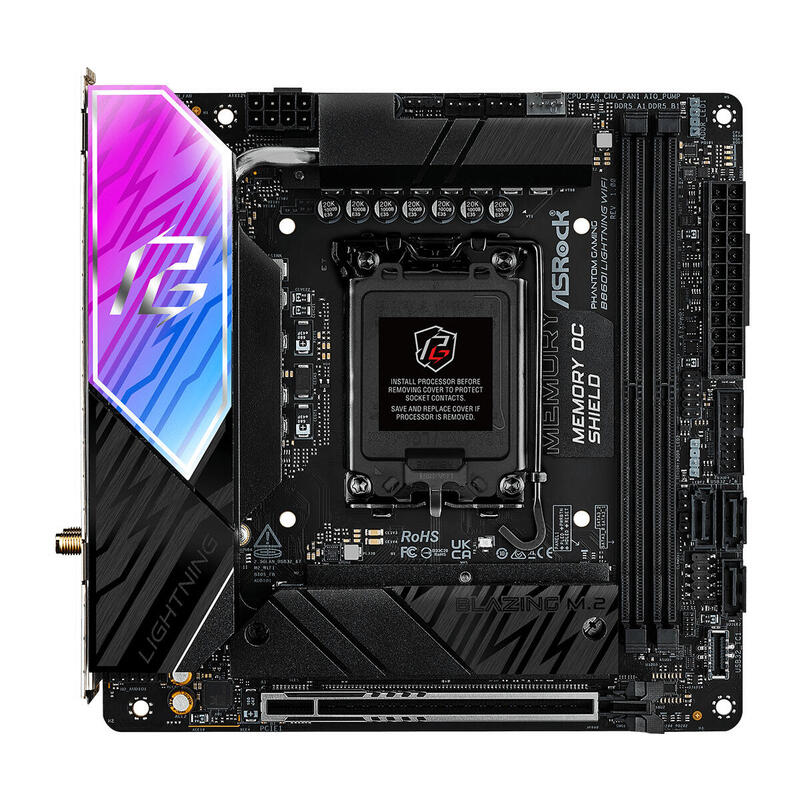 Placa Base Asrock B860i Lightning Wifi 1851 Mitx Hdmi Usb-C Ddr5 90-Mxbrz-A0uayz