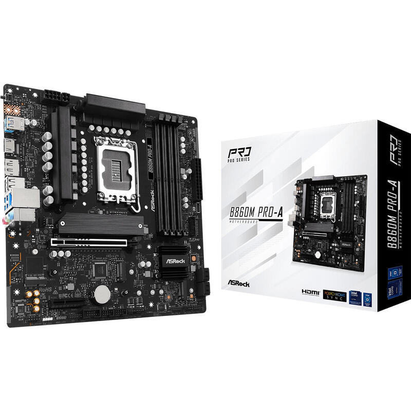 Placa Base Asrock B860m Pro-A 1851 Matx Hdmi Dp Ddr5 90-Mxbrr0-A0uayz