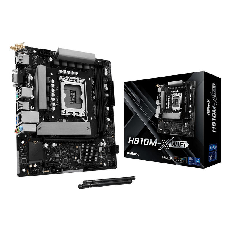 Placa Base Asrock H810m-X Wifi 1851 Matx Hdmi Dp Ddr5