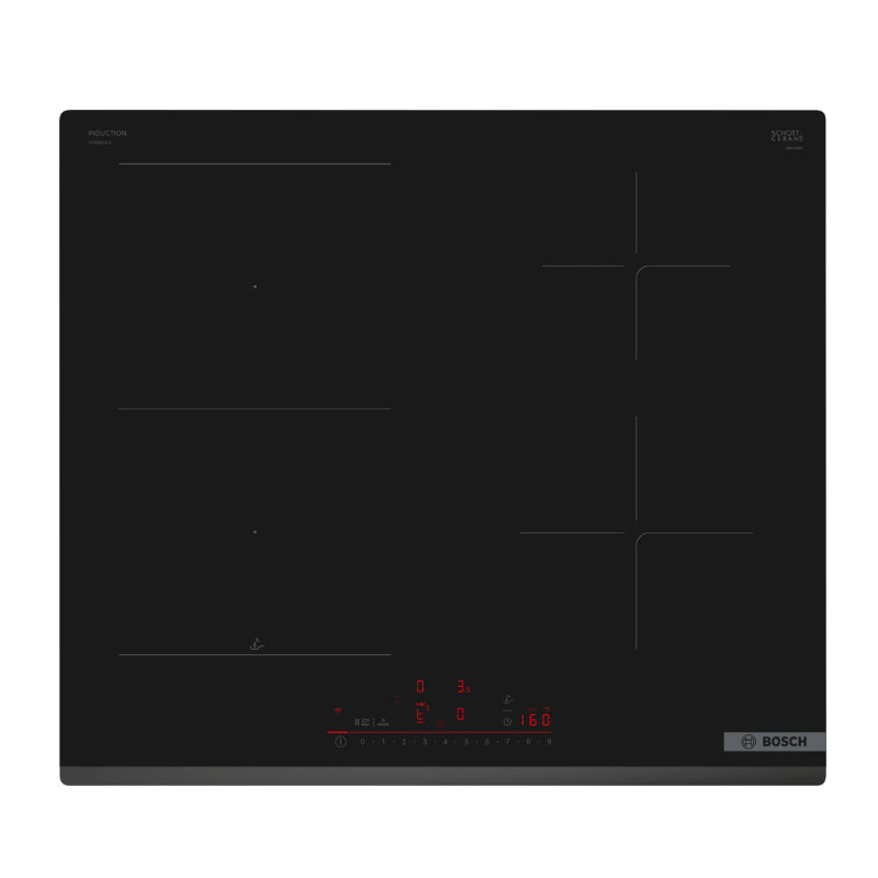 Placa De Inducción Bosch Pif612bb1e, Número De Zonas De Cocción 4, Sin Marco, Ancho 60 Cm, Blanco