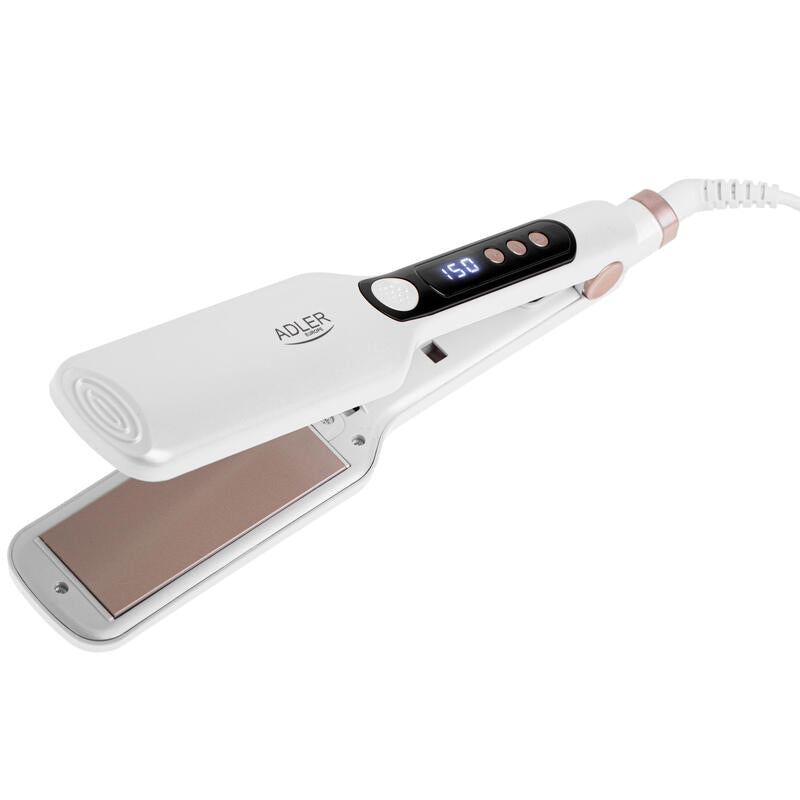 Plancha De Pelo Adler Ad 2325 - Ancha (Con Control De Temperatura), Blanca