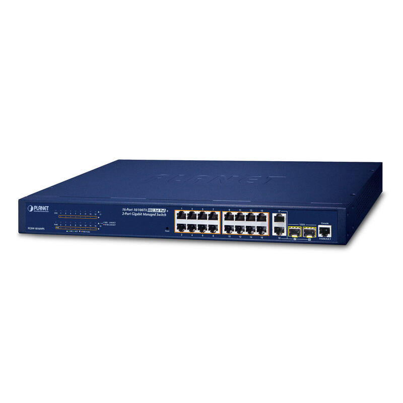 Planet Fgsw-1816hps Switch Gestionado L2 Fast Ethernet (10/100) Negro Energía Sobre Ethernet (Poe)