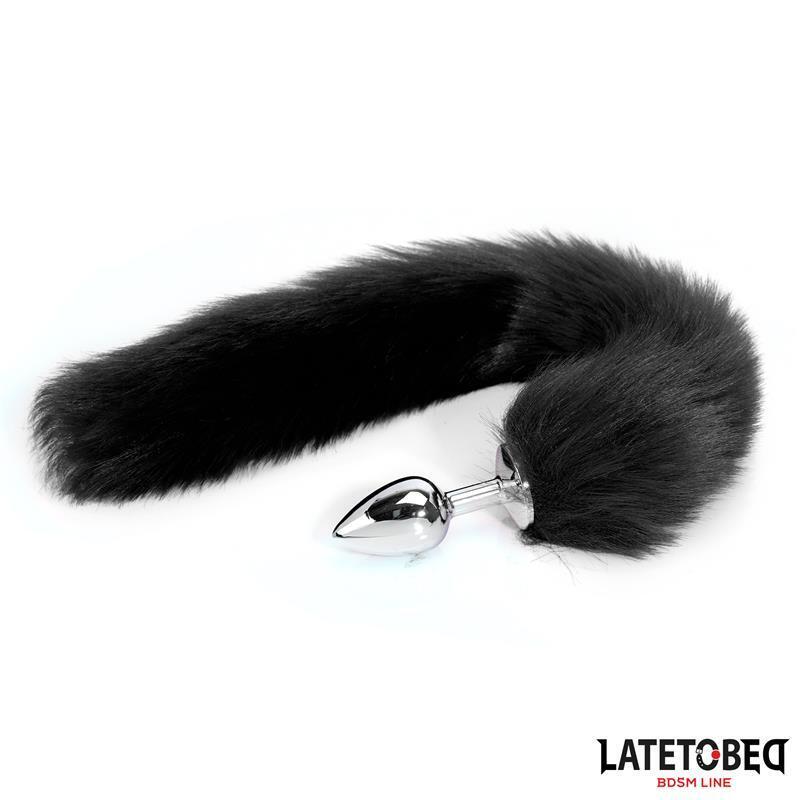 Plug Anal Con Cola Negro 40 Cm