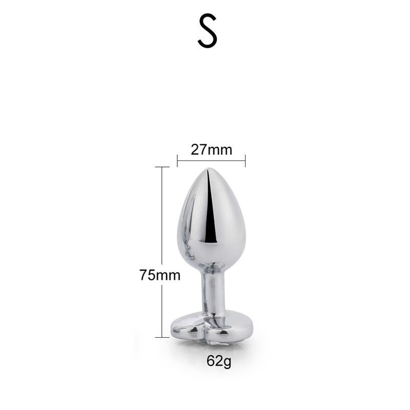 Plug Anal Con Joya De Corazón Blanco Talla S