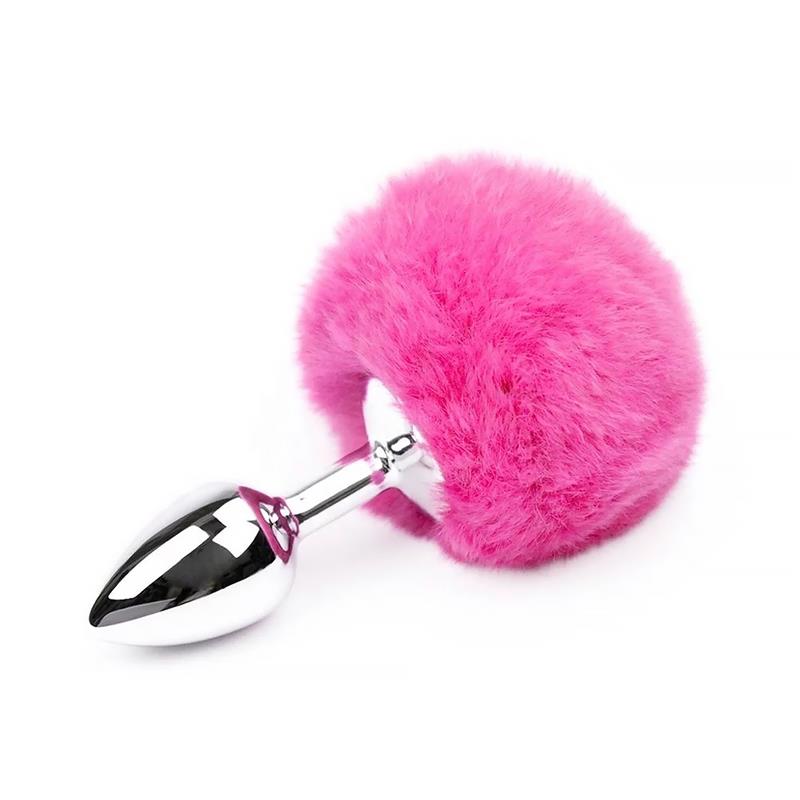 Plug Anal Con Pompón Rosa Talla S