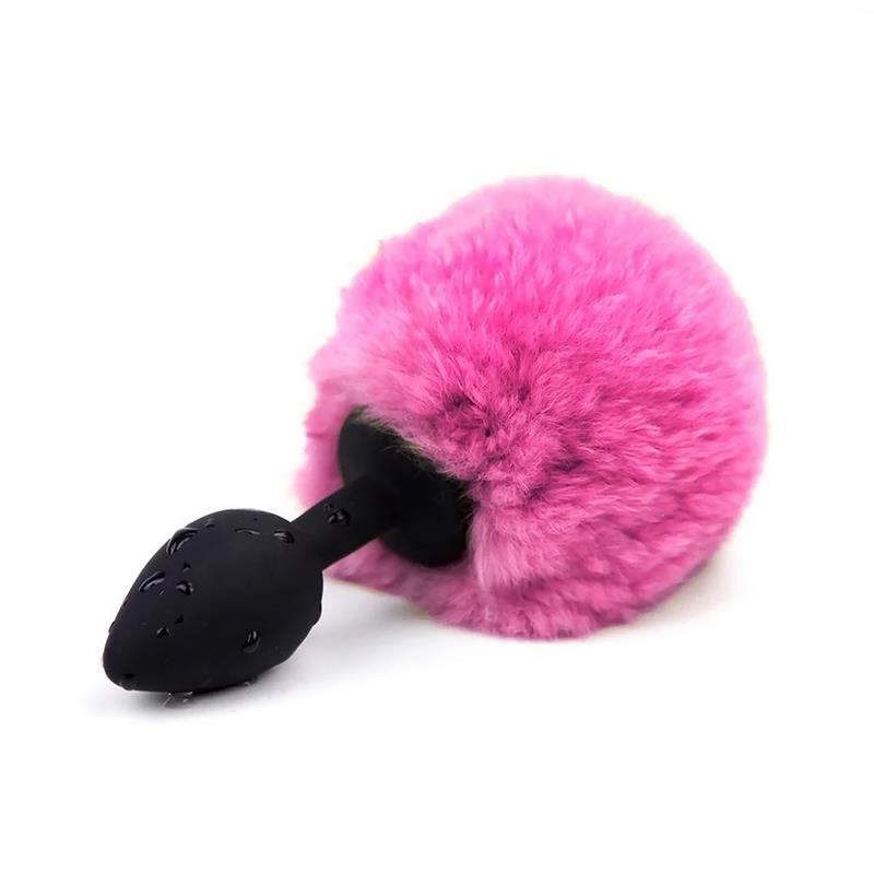 Plug Anal Con Pompón Rosa Talla S