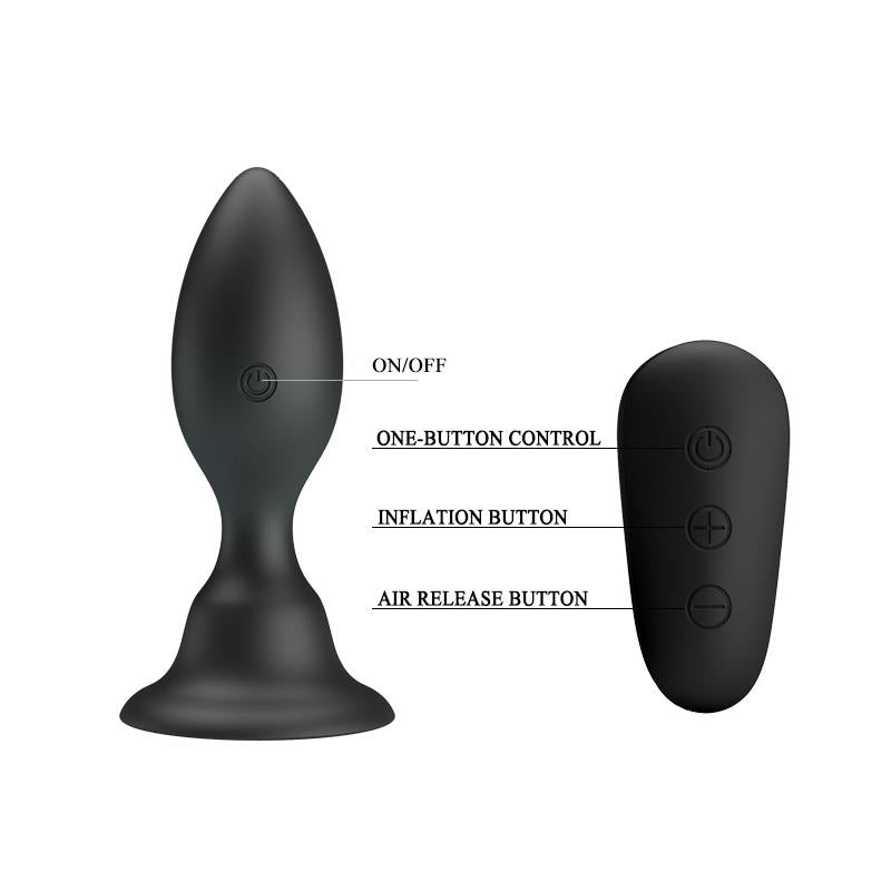 Mr Play - Plug Anal Con Vibracion Negro Control Remoto
