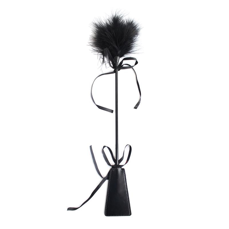 Plumas Estimuladoras Y Fusta 2 En 1 Negro