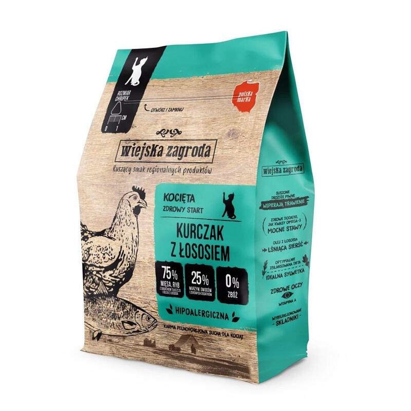 Pollo De Granja Con Salmón - Comida Seca Para Gatos - 400g