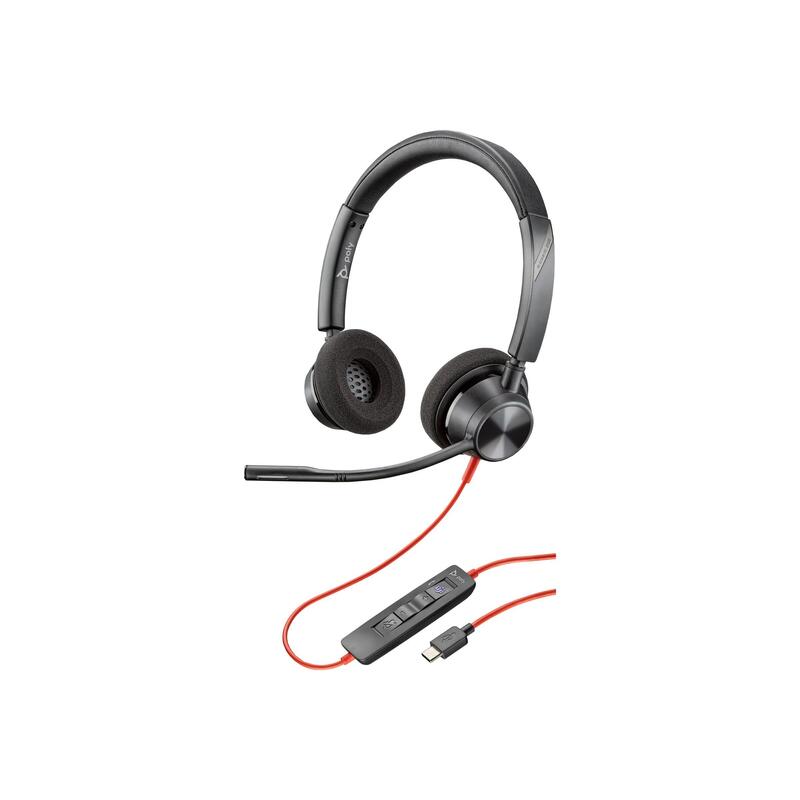 Poly Blackwire 3320-M Blackwire 3300 Series Auricular En Oreja Cableado Cancelación De Sonido Activo Usb-C Negro Certificado Para Equipos De Microsoft