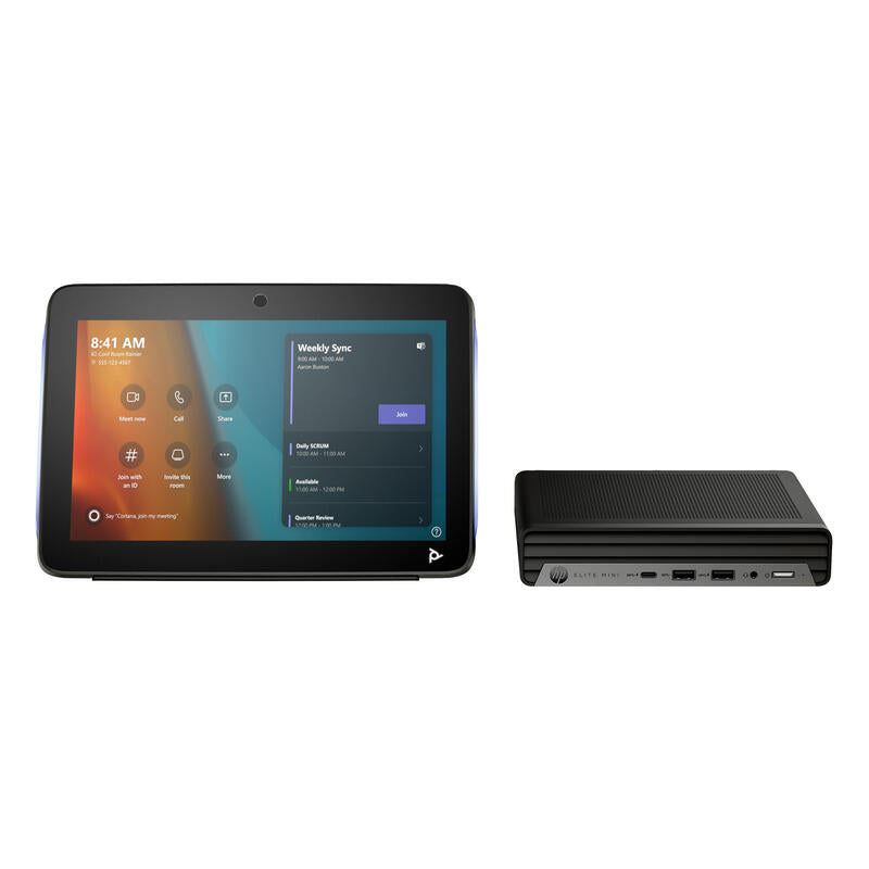 Poly Studio Para Microsoft Teams Base Kit G9 Plus Kit De Videoconferencia (Controlador Táctil Poly Tc10 Mini Pc De Conferencia Con Ip De Hp)
