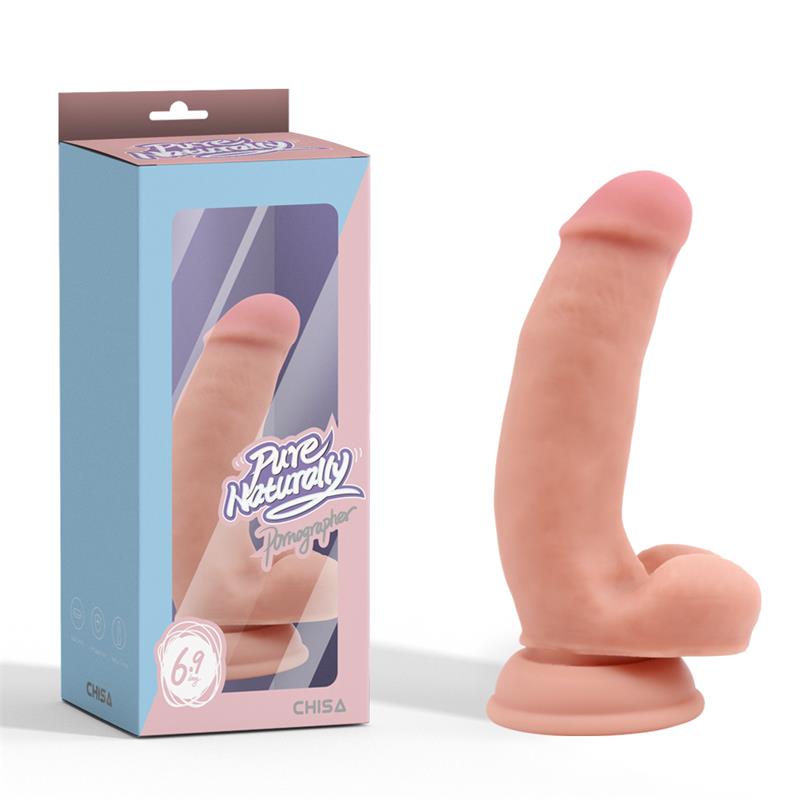 Dildo Realista Pornographer Silicona Líquida Dual-Density 17.6 Cm