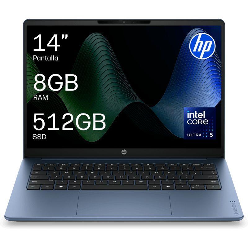 Portátil Hp Omnibook 3 Laptop Ai 14 Ht0008nsx 14" 2k Intel Core Ultra 5 225u 8 Gb Ram 512 Gb Ssd Windows 11 Home Sin Cargador