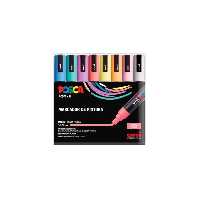 Posca Estuche Basic Marcador Pc-5m/8c Surtido Pastel -8u-