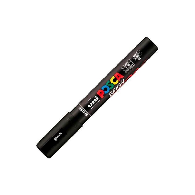 Posca Marcador Pc-5br Brush Punta M Semiflexible Negro