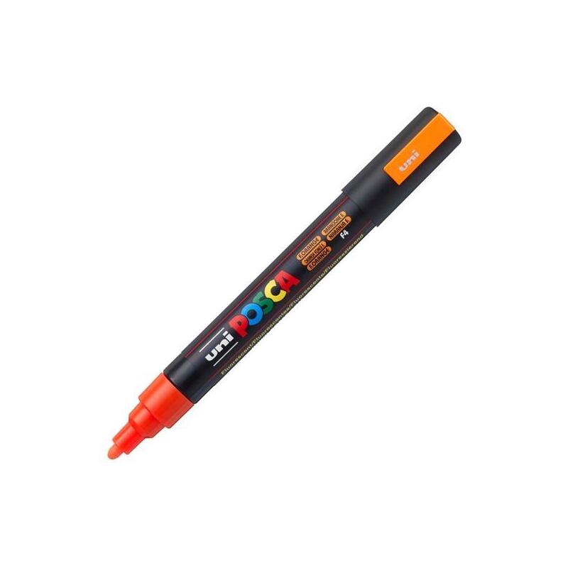 Posca Marcador Pc-5m No Permanente Punta Forma De Bala 1,8 - 2,5 Mm Fluor Naranja