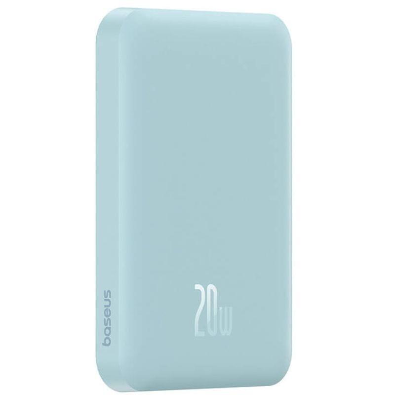 Power Bank Mini 5000mah Baseus Compatible Con Magsafe Azul Carga Rápida 20w Y Cable Tipo C Inlcuido