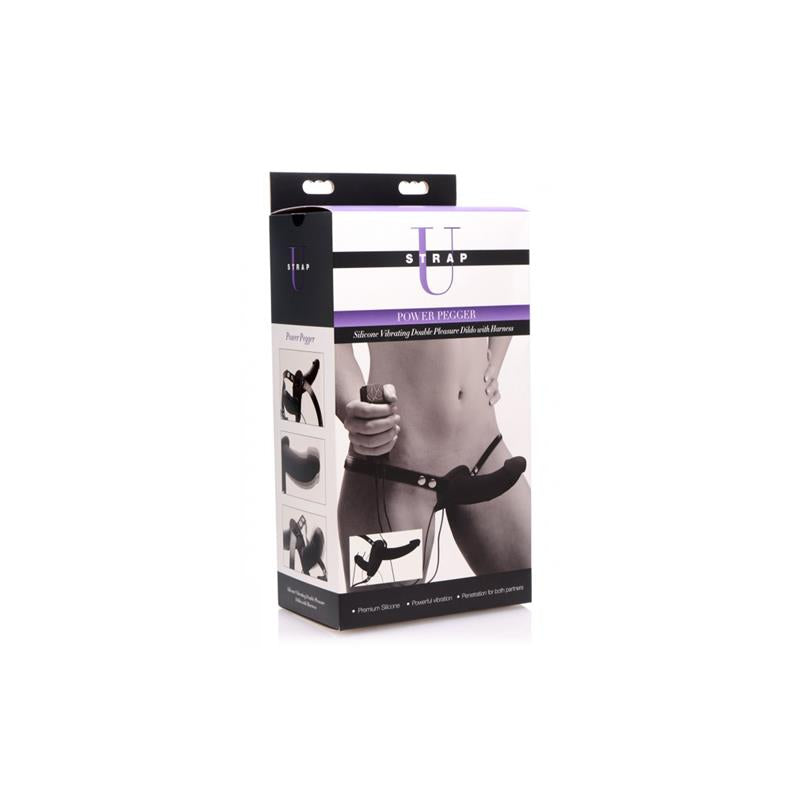 Vibradopr Doble Con Arnés Power Pegger Negro