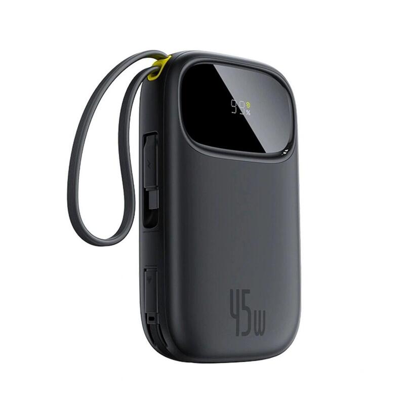 Powerbank Baseus Enerfill Fc31 Con Pantalla Con Cables Usb-C Y Lightning 45 W Negro