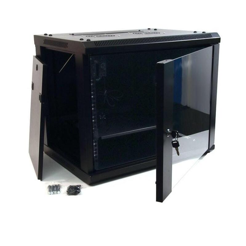 Powergreen Armario Rack Desmontado 9u 60x45 Con Termostato 2 Ventiladores 1 Bandeja