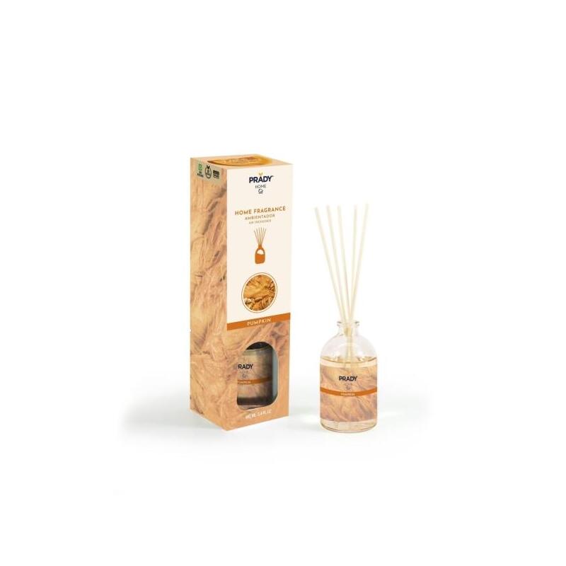 Prady Ambientador Mikado Pumpkin - Frasco De Cristal 100 Ml Y Varitas Difusoras
