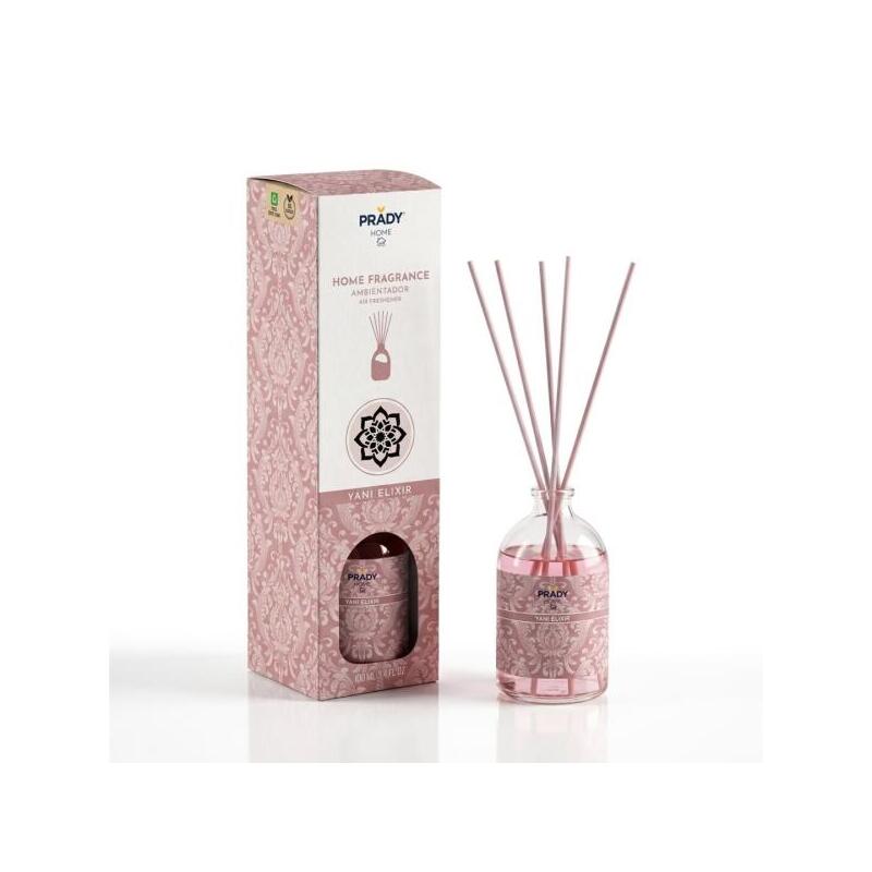 Prady Ambientador Mikado Yani Elixir - Frasco De Cristal 100ml Y Varitas Difusoras