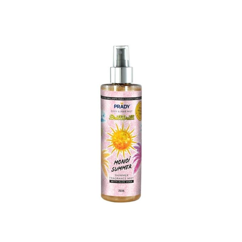 Prady Brilli Brilli Body & Hair Mist Monoi Summer - Frasco De 250 Ml - Spray Pulverizador