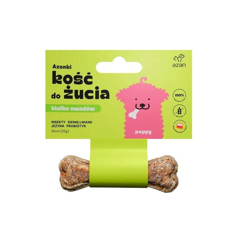 Premio Para Perros Azanki Hueso Con Insectos Y Probiótico Puppy 10 Cm