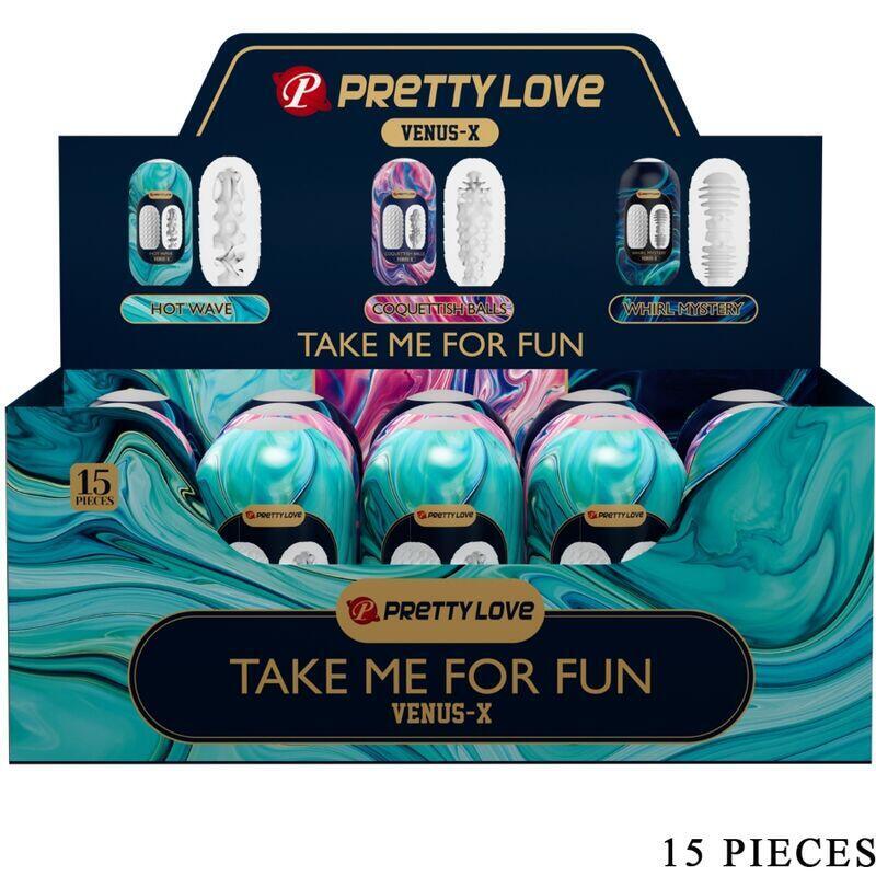 Pretty Love - Venus X 15 Masturbadores Masculinos Silicona Blanco