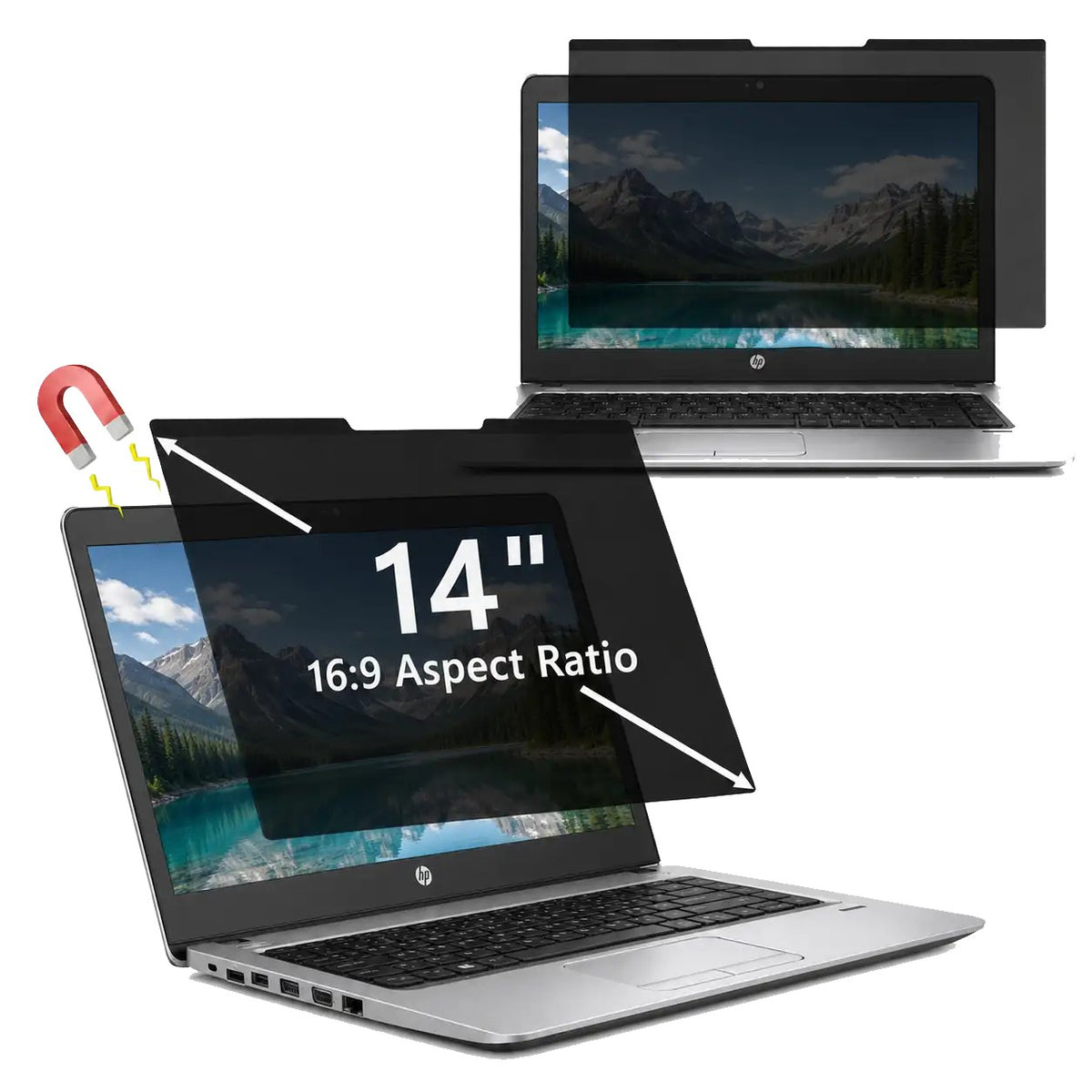 Protector De Pantalla 15.6" Magnético Con Filtro De Privacidad Para Portátil Lenovo Ideapad 3 Thinkpad E15 Legion 5 345X194 Mm