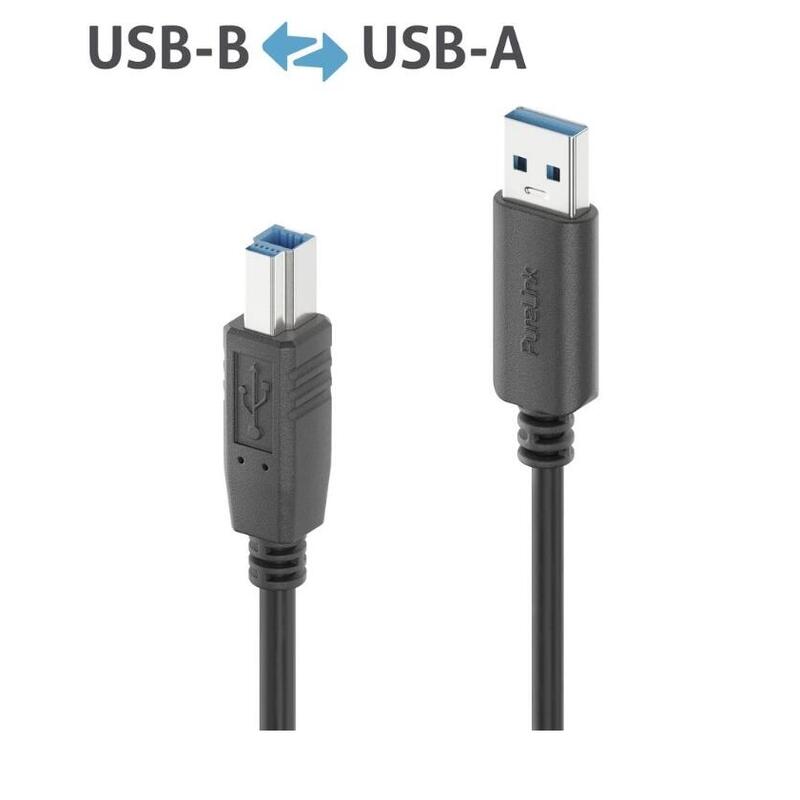 Purelink Is2301-020 Hochwertiges Usb 3.2 Usb-A / Usb-B Cable 2.00m, Negro