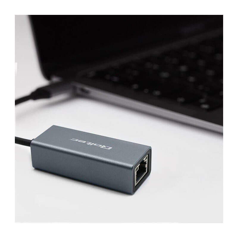 Qoltec 50352 Usb C To Rj45 Ethernet Adapter 1000mbps Aluminium Housing