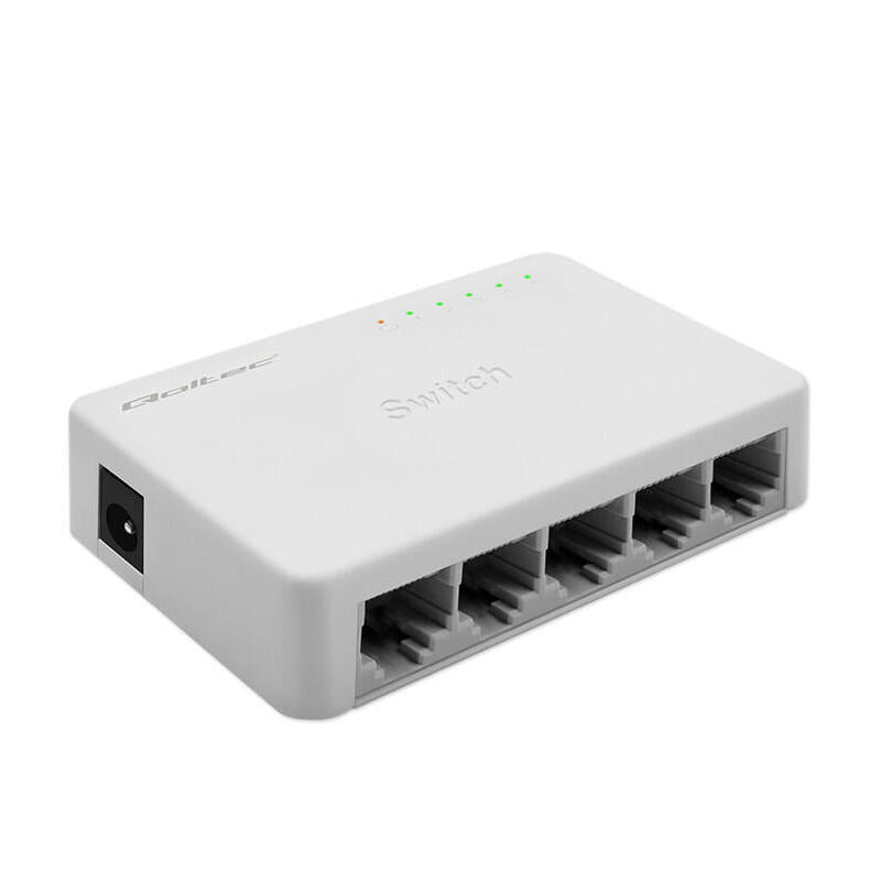 Qoltec 52247 Network Switch 5 X Rj45 Port 1000mbps Fast Ethernet Lan