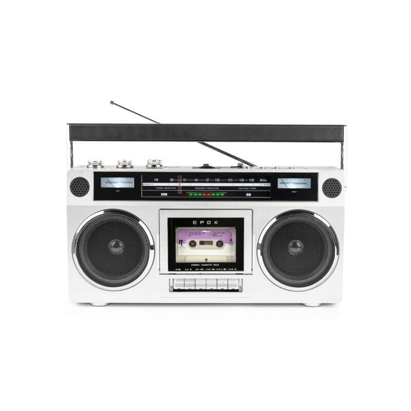 Radio Cassette Bigben Blaster Portatil Retro - Radio Fm - Potencia Musical 15w - Bluetooth - Alimentacion De Corriente