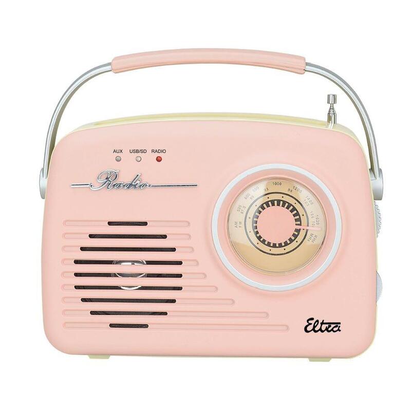 Radio Luiza Retro Sp-11 Mp3 Usb Sd Rózowe