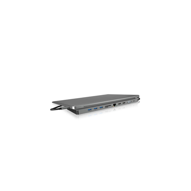 Raidsonic Ib-Dk2106-C Base Para Portátil Y Replicador De Puertos Alámbrico Usb 3.2 Gen 1 (3.1 Gen 1) Type-C Gris