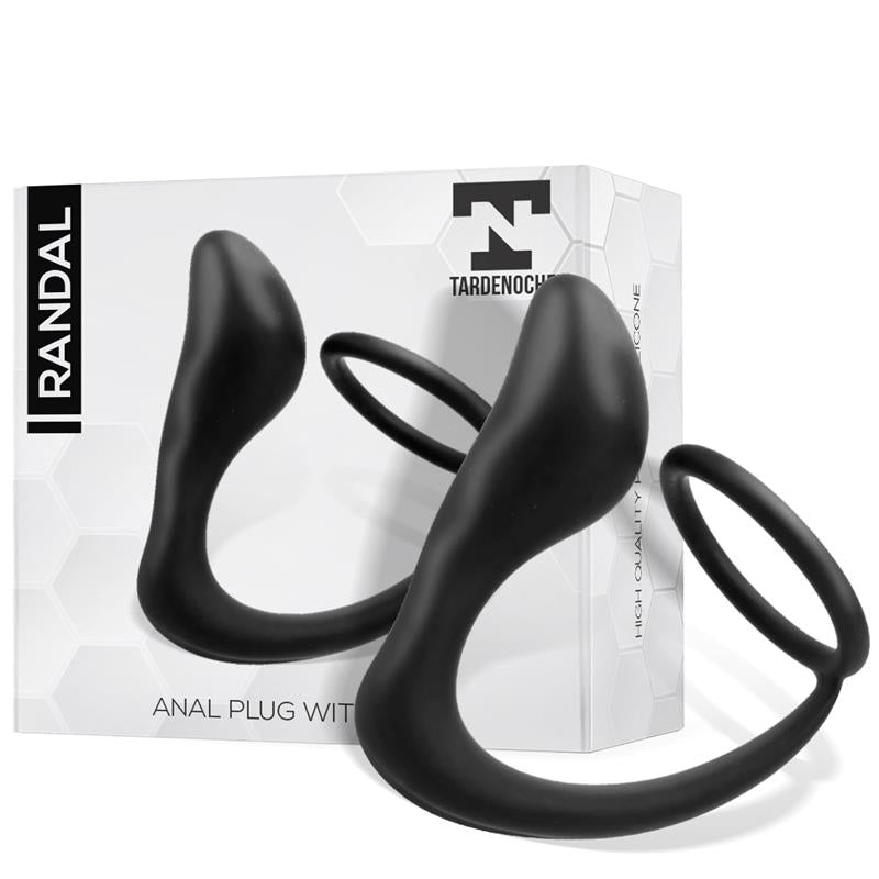 Randal Plug Anal Con Anillo Para El Pene Silicona Negro