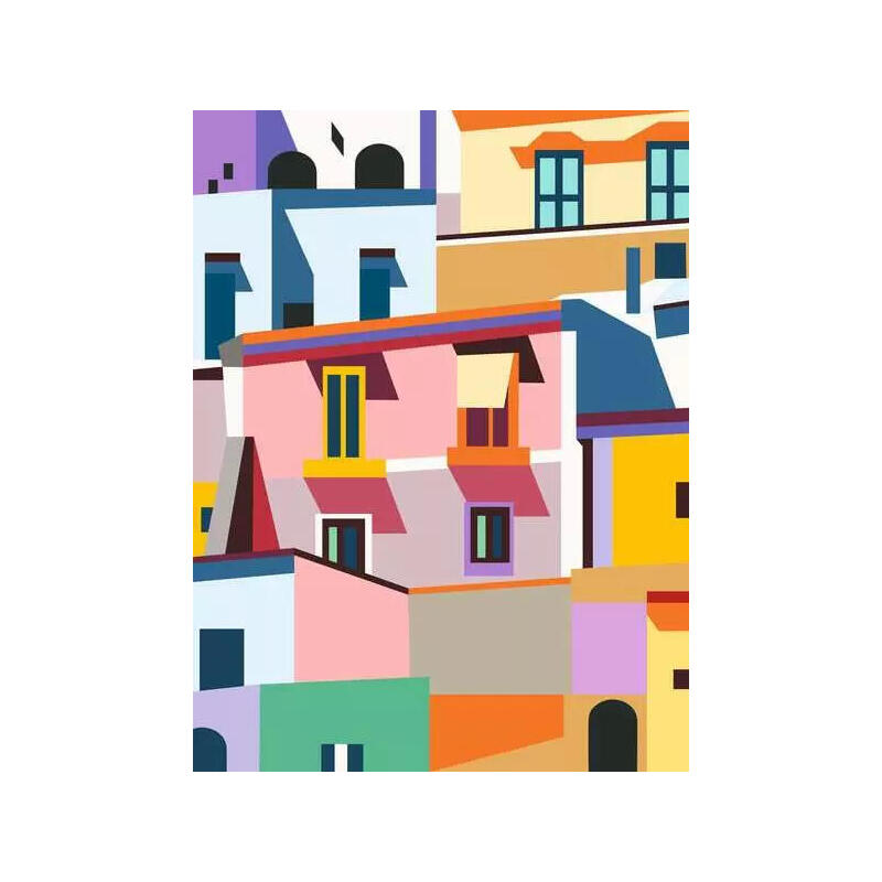 Ravensburger Creart Canvas Edition: Casas Coloridas, Pintura 25527
