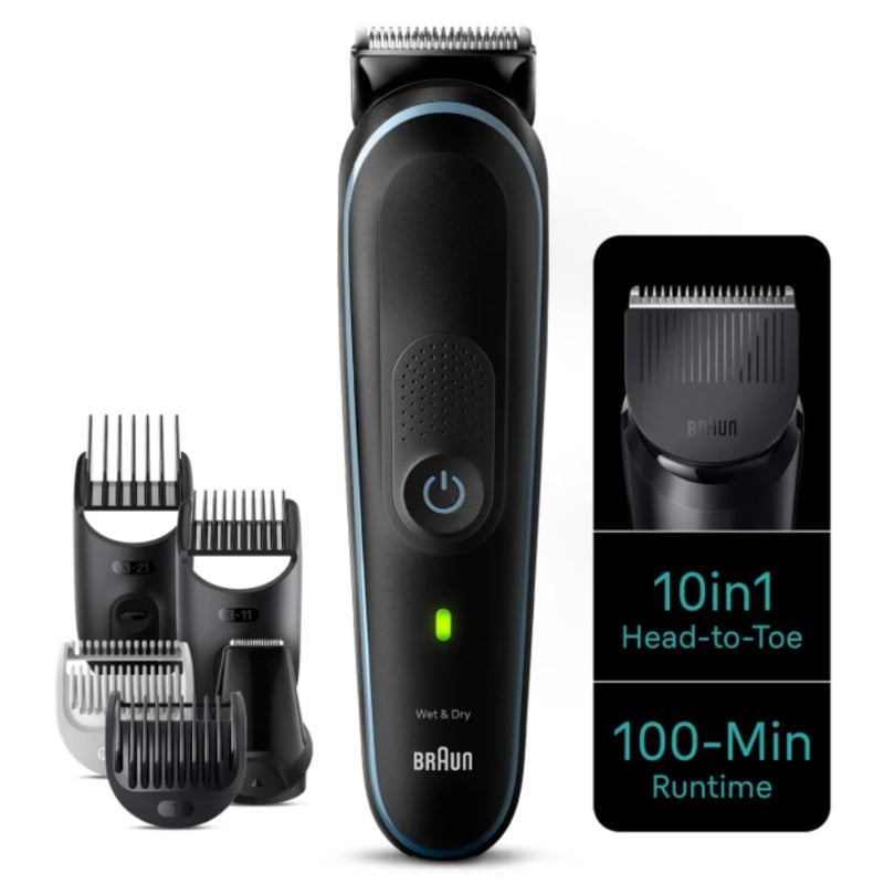 Recortadora Todo En Uno Braun Mgk5445, Negra Azul