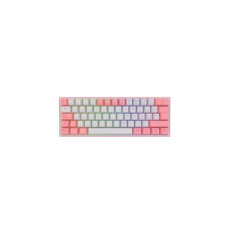 Redragon Fizz Pro Teclado Mecanico Gaming Inalámbrico Rgb Español La Blanco/Rosa