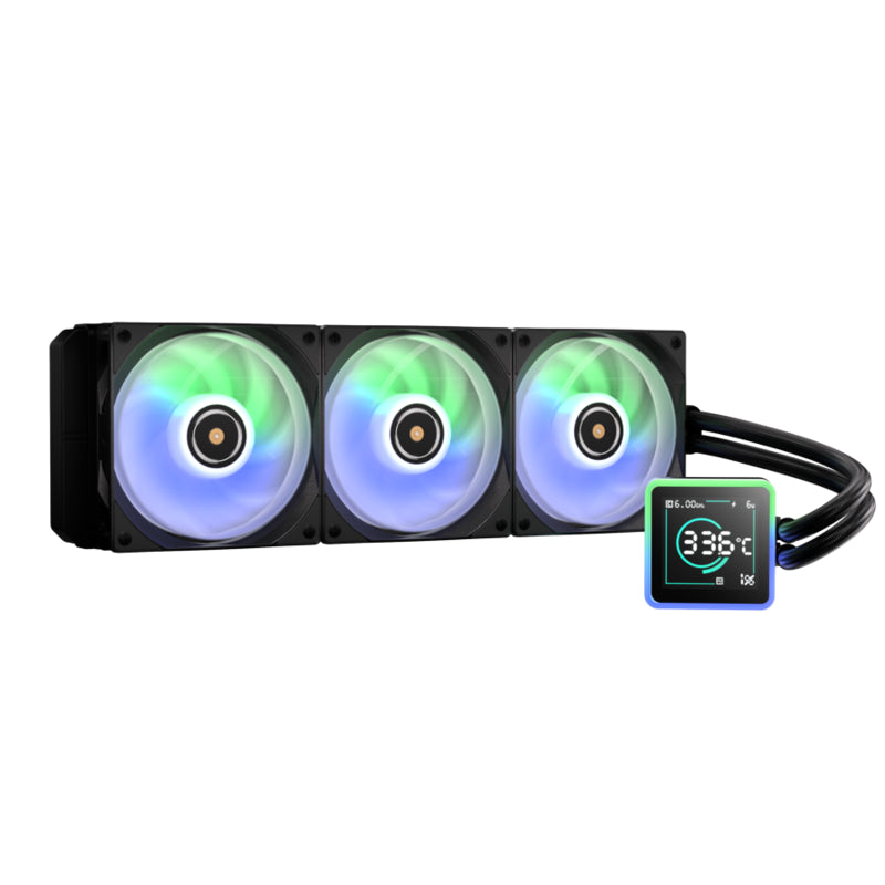 Refrigeracion Liquida Kuzy Aio Lcd 360 A-Rgb Black Bitfenix Aluminio-Cobre / 3x Argb 120 Mm Pwm / 400-2200 Rpm