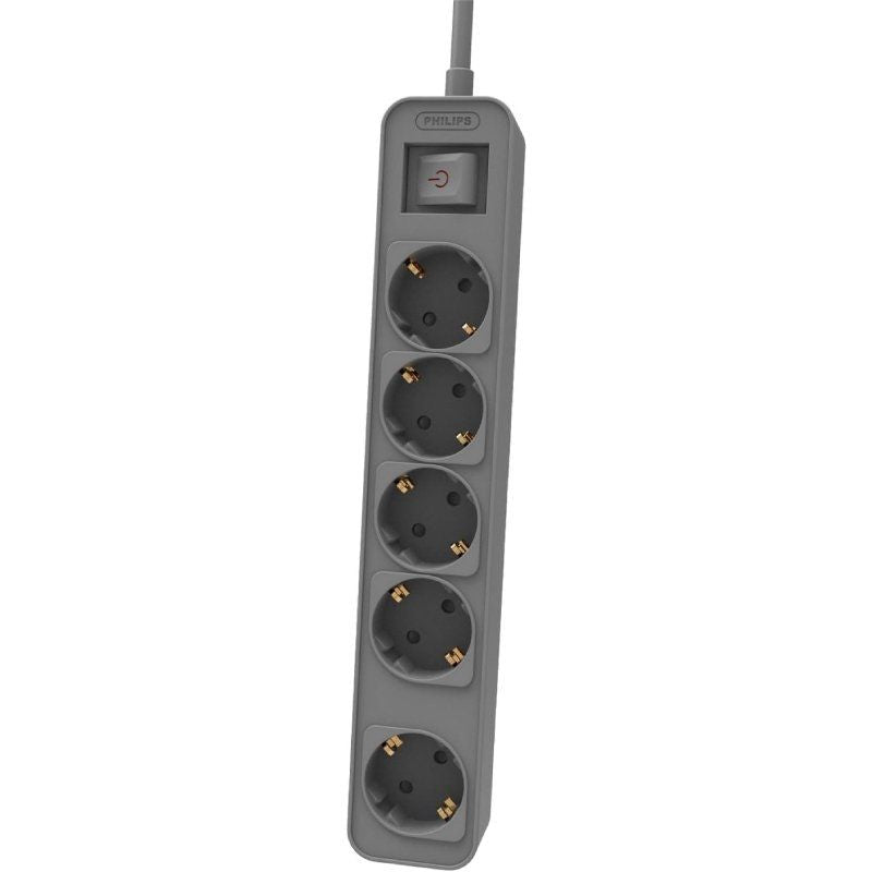 Regleta Con Interruptor Philips Chp2154g 12 5 Tomas De Corriente Cable 1.5m Gris