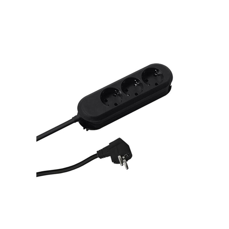 Regleta De Enchufes Bachmann Smart De 3 Vías, Negra 1,5 M, Sin Interruptor
