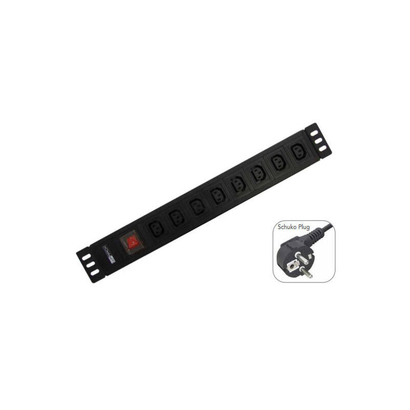 Regleta Rack Wp Wpn-Pdu-G05-08 Base Múltiple 2 M 8 Salidas Ac Negro