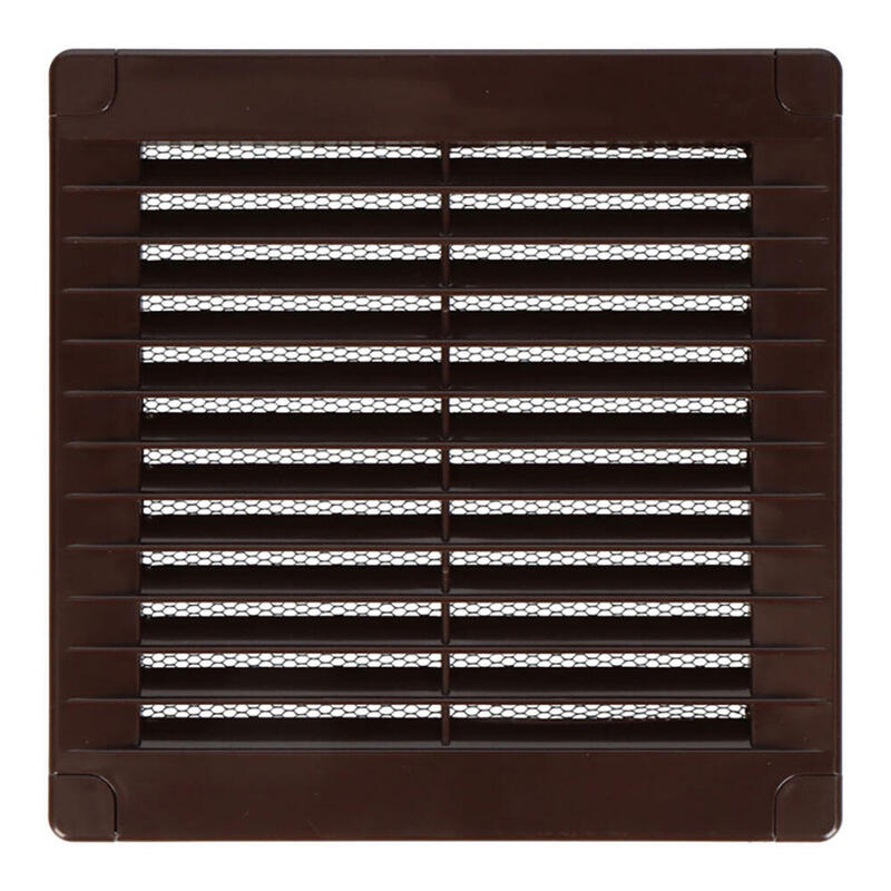 Rejilla Ventilación Cuadrada Con Tapones Y Mosquitera 150x150x7mm Abs Marrón